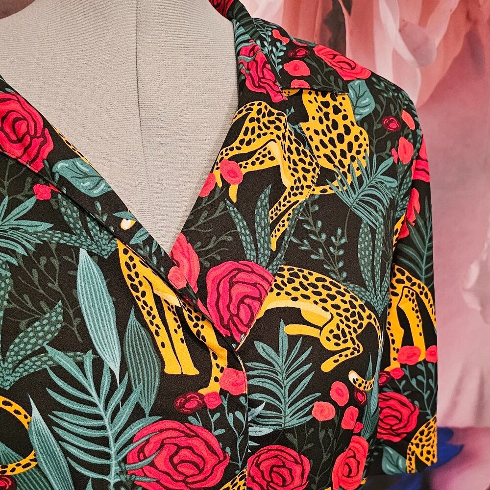 JAGUAR PARADISE BLACK ANIMAL PRINT JUMPSUIT